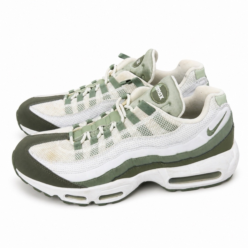 Nike Air Max 95 White Medium Olive Oil Green FD0780-100 Men's Size 14 Sneakers